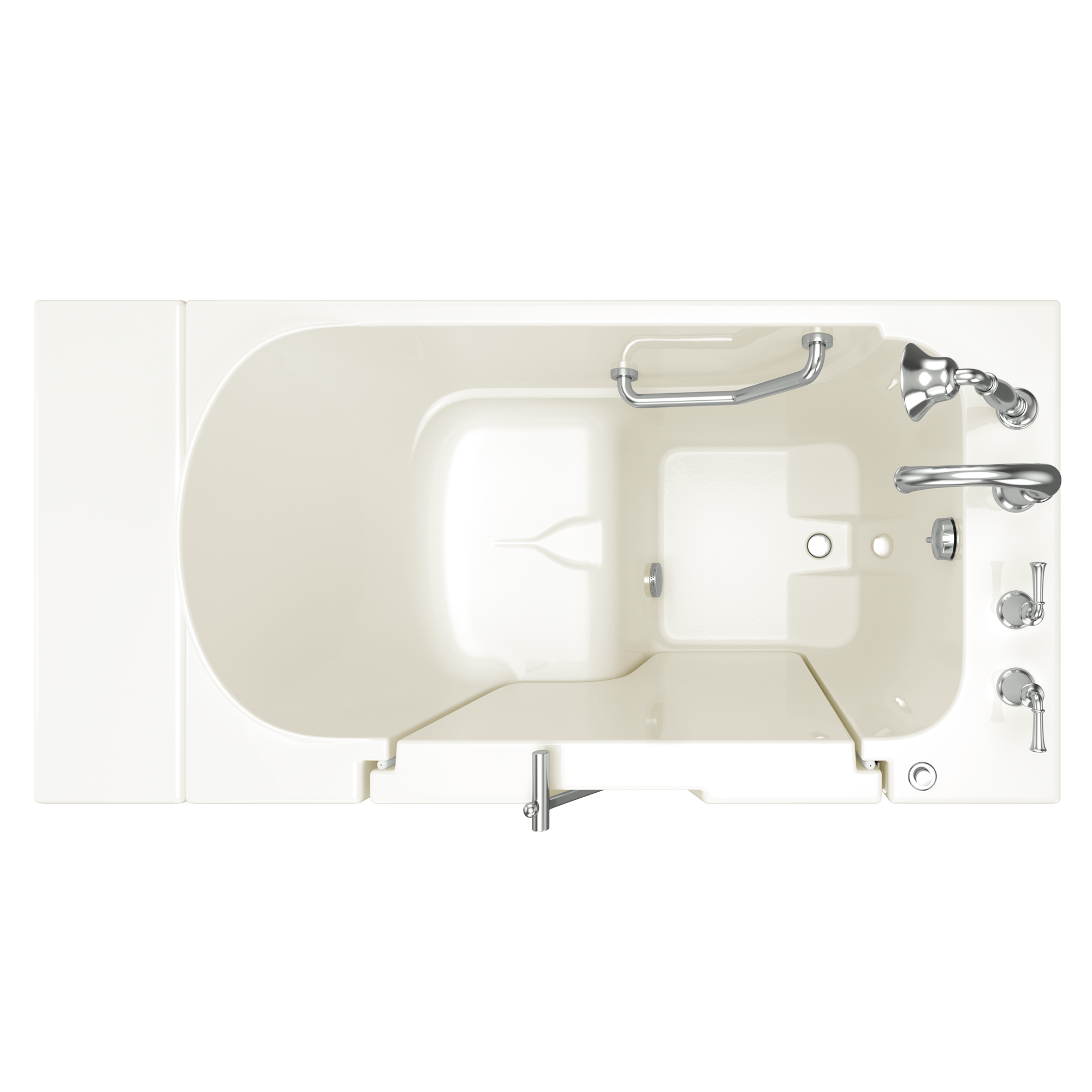 Gelcoat Value Series 30 x 52  Inch Walk in Tub With Soaker System   Right Hand Drain With Faucet WIB LINEN